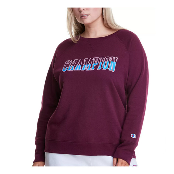Champion Powerblend Classic Logo Print Sweatshirt Purple Plus Size 2X - Picture 1 of 1